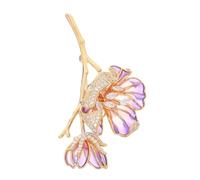 PACKOVE Enamel Flower Brooch Pin for Women Hypoallergenic Rhinestone Lapel Pin Chinese Style Floral Design Elegant Accessory for Coat Suit Bag Wedding Birthday