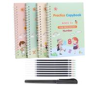 PACKOVE English Handwriting Practice Book with Groove Writing Aid Grip, Fun-filled Activities on Paper Material, Suitable for School Use and Long Time Use