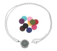 PACKOVE Essential Oil Diffuser Necklace Includes 10 Refill with Hollow out Structure Stainless Steel and Aromatherapy Function for Women, Suitable for Daily Wear and Outdoor Adventures