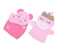 PACKOVE Exfoliating Gloves Made of Composite Cotton 2pcs Shower Mitts for Body Scrubbing with Cute Elephant and Shapes, Refreshes Skin and Comfortable to Use Bathing Scrubbing