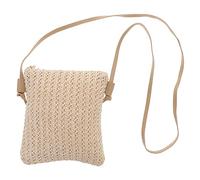 PACKOVE Fashionable Straw Travel Bag for Women Woven Summer Beach Purse for Vacation Casual Outings and Daily Use Stylish Rattan Crossbody Design Beige