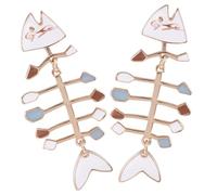 PACKOVE Fish Bone Pendant Earrings Funny Novelty Dangle Drop Creative Quirky Jewelry for Women Girls