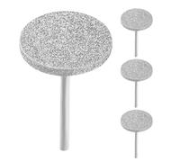 PACKOVE Flat Drill Bit and Professional Nail Salons Suitable for Home Use 4pcs with High Efficiency Grinding and Portable Design , Silver Diamond Material for Nails