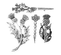 PACKOVE Floral Lapel Pins Alloy with Enduring Elegance and Resist Fading 4pcs Vintage Style Scottish Thistle Brooches for Women for Casual Attire and Shawls Decoration