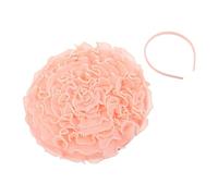 PACKOVE Flower, Women Fascinator with and Headband Pink Pearl Accents Ruffled Pleated Polyester Design Elegant Accessory Hair for Party Costume and Special Occasion
