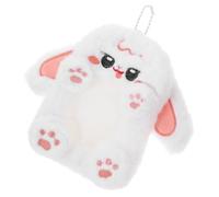 PACKOVE Fluffy Plush Bunny Photocard Holder Keychain with Long Ears, Cute Kpop Photo Card Protector Sleeve, Soft Plush Badge Holder for Travel and Daily Use