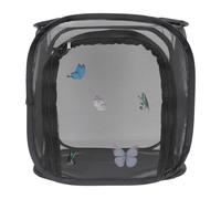 PACKOVE Foldable Black Breathable Observation Cage Made of Polyester, Portable and Easy to Store Insect Breeding Cage Suitable for Outdoor Plant and Butterfly Raising