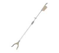 PACKOVE Foldable Senior Grabber Reacher Tool with Long Handle for Shoe Wearing and Trash Pickup Multi Functional Portable Waste Picker Stick with Sanitation Clamp Grey Household Aid