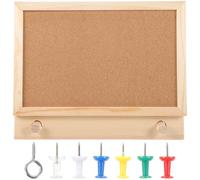 PACKOVE Framed Cork Display Board with Felt Layer and Wooden Edges for Desktop Memo and Picture Pinning in Office or Study