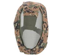 PACKOVE Full Face Fencing Mask Metal Mesh Protective Gear Steel Wire Breathable Replacement Mask for Outdoor Sport and Training in Digital Camouflage
