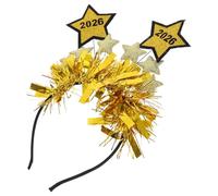 PACKOVE Golden 2026 New Year Eve Headband with Star Decorations, Versatile Hair Accessory for Parties and Festive Celebrations, Graduation Gifts and New Year's Headbands