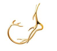 PACKOVE Golden Copper Ear Cuff Earrings, Branch Pattern Clip on Ear Clip Jewelry, Smooth Decorative Pierceless Earring for Wedding Birthday Gift for Women Girls