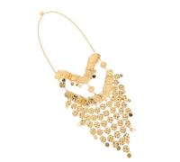 PACKOVE Golden Metal Coin Face Veil with Breathable Design for Belly Dance Performance and Arabian Danceinspired Outfit, Featuring Metal Coins Charm for Women