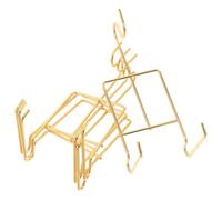 PACKOVE Golden Metal Tea Cup Display Stand Holder Rack, Elegant and Stylish Teacup Organizer 4pcs Space Saving Cup and Saucer Holder with Sophisticated Design for Living Room and Study