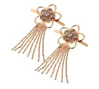 PACKOVE Golden Rhinestone Tassel Shoe Decoration Charms with Alloy and Crystal Material, Fine Workmanship and Glitter Decor, for Wedding Dress and Daily Life Accessories