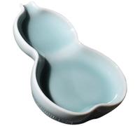 PACKOVE Gourd-shaped Ceramic Ink Dish with Brush Pen Holder, Retro Style Desktop Ink Container for Chinese Calligraphy Beginners and Watercolour Painting Supplies