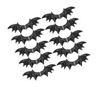 PACKOVE Hair Accessories Versatile Use Pu Leather 20pcs Black Bats Wing with Unique Design for Halloween Costume Embellishment and Group Activities