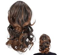PACKOVE Hair Brown Fiber Extension Waves Curls with Elegant and Stylish Wavy Ponytail Wig for High Temperature Adds Volume and Texture, Easy to Use Women for Parties and Weddings
