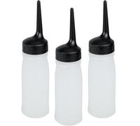 PACKOVE Hair Dye Applicator Bottles for Precise Liquid Application with Graduated Scale 3pcs Refillable Pp Squeeze Bottles Thin Nozzle Design for Scalp Treatment and Barber Use