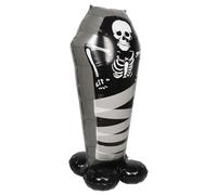 PACKOVE Halloween Coffin Aluminum Foil Standing Balloon with Skull Shape for Halloween Party Scenes, Versatile Use and Creates Eerie Ambiance, Spooky Haunted Decoration