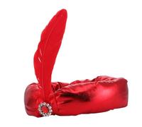 PACKOVE Halloween Indian Prince Hat with Decoration Cloth Party Cap for Boys Role Play and Costume Red Arab Style Headwear for Halloween Carnival and Fancy Dress