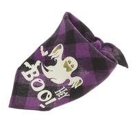 PACKOVE Halloween Party Pet Neck Bandana for Dogs and Cats, Skin-friendly Cotton Polyester Decorative Triangle Scarf with Glowing Purple Design, for Meals and Outings