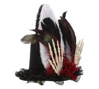 PACKOVE Halloween Steampunk Bunny Hat Victorian Gothic Skull Top Hat Rabbit Ears