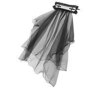 PACKOVE Halloween Vintage Veil Headband with Lace Flower Edge Midlength Privacy Coverage for Birthday Bachelorette and Costume Parties Comfortable Breathable Design for Versatile Use