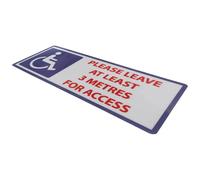 PACKOVE Handicap Warning Sign Sticker for Indoor Walls, Waterproof Pvc Material with High Visibility, Adhesive Industrial Safety Sign Decor for Disabled People Please Keep 3 Meters Away
