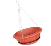 PACKOVE Hanging Plant Pot Indoor with Iron Chain and Plastic Base, Practical and Chic Hanging Planter for Displaying Flowers and Ferns on Balcony Or Courtyard