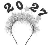PACKOVE Headband with Silver Star Design Skinfriendly Iron and Cloth Material 2027 New Year Eve Stylish Hair Accessories for Holiday Events and Dances