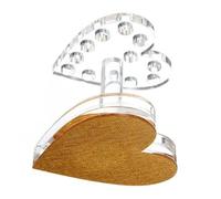 PACKOVE Heart Shaped Nail Brush Tool Holder Portable Pet Material Nail Art Pen Stand to Prevent Mess for Gel and Polish Pen Organization