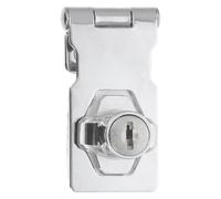 PACKOVE Heavy Duty Door Lock with Keys and Catch Latch, Stainless Steel Keyed Locking Hasp for Small Doors and Desks, Quick Installation with Concealed Screws, for Office Use