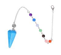 PACKOVE Hexagonal Pendulum Crystal Pendant and Chakra Meditation with Blue Crystal, Fine Workmanship, Comfortable Tentacle, for Full Moon and Graduation Gifts