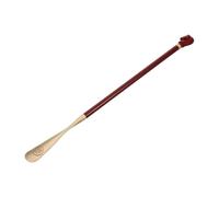 PACKOVE Horse Head Shoe Horn Long Handle Rosewood Brass Brown