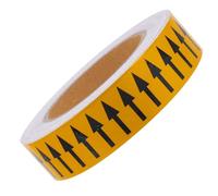 PACKOVE Industrial Pipe Marking Arrow Tape 30mm X 20m Yellow Flow Direction Indicator Label for Fire Safety Chemical Plants with Adhesive Floor and Wall Identification Stickers