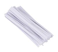 PACKOVE Iron Wire Decorative 1000pcs White Wrapped in Paper Craft Packaging Sealing Strips with and Sturdy Paper Material for Binding Food Bakeries