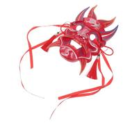 PACKOVE Japanese Devil Mask Full Face Plastic Cosplay Accessory Traditional Chinese Korean Style Painted Party for Halloween Masquerade and Carnival
