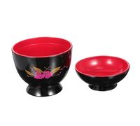 PACKOVE Japanese Thread Miso Soup Bowl Plastic Elegant Stylish Serving Salad Serving Noodles Rice Bowl for Home Kitchen Dining