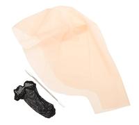 PACKOVE Latex Bald Head Cap Set with Hairnet and Makeup Tools Elastic Tear Resistant Bald Cover for Adults Realistic Smooth Fit for Cosplay Theater Halloween and Film Props