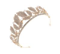 PACKOVE Leaf Shape Rhinestone Wedding Headband Tiara for Brides Elegant Bridal Hair Accessories for Formal Events Prom and Birthday Parties Stunning Sparkle for Dreamy Appearance