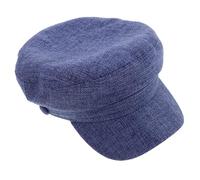 PACKOVE Lightweight Blue Beret Cap for Women with Sun Protection, Cotton and Linen Navy Sailor Style Hat for Casual Outings and Picnics, Adjustable 54-58cm Circumference