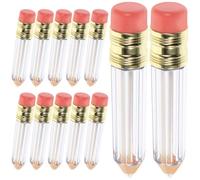 PACKOVE Lip Gloss Pencil Tubes 12Pcs Empty Mini Containers with Attached Brush for DIY Lip Oil and Portable Travel Storage