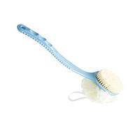 PACKOVE Long Handle Shower Brush with Soft Bristles Dual Purpose Bath Scrubber for Men Women Blue Mesh Bath Brush for Body Cleaning and Massage