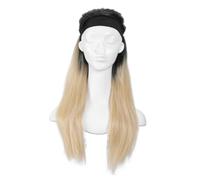 PACKOVE Long Straight Synthetic Headband Wig for Women Heat Resistant Fiber Hairpiece with Adjustable Black Band Natural Look for Daily Wear Parties and Cosplay Light
