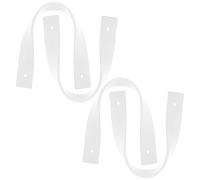 PACKOVE Loop Organizer Hanger 4pcs White PU Wall-Mounted Fixed Curtain Rod Holders for Event Planning and Displaying Important Information