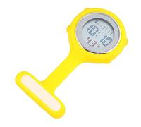 PACKOVE Luminous Digital Nursing Watch Silicone Brooch Silent Electronic Chest Watch for Nurses Medical Use Yellow