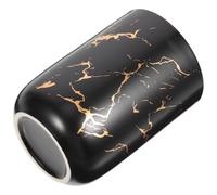 PACKOVE Marble Pattern Mouthwash Cup Bathroom Storage Mug Black Ceramic Practical Toothbrush Storage Creative Simple Design for Travel and Hotel Use