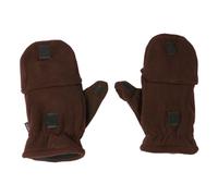 PACKOVE Men's Driving Gloves Brown Fingerless Gloves Thermal Insulation for Winter Convertible Half Finger Mittens