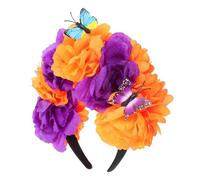 PACKOVE Mexican Flowers Crown Headband for Women Girls Carnival Party Floral Headpiece Mardi Gras Hair Hoop